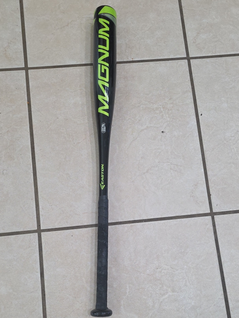 Easton Magnum Baseball Bat in Neon Yellow-Green and Black